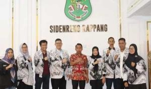 Tinjau Kesiapan Porsenijar, Ketua PGRI Sulsel Temui Bupati Sidrap di Rujab