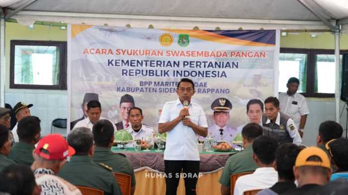 Di BPP Sereang, Bupati Sidrap Bersama Petani Simak Pengumuman Swasembada Pangan