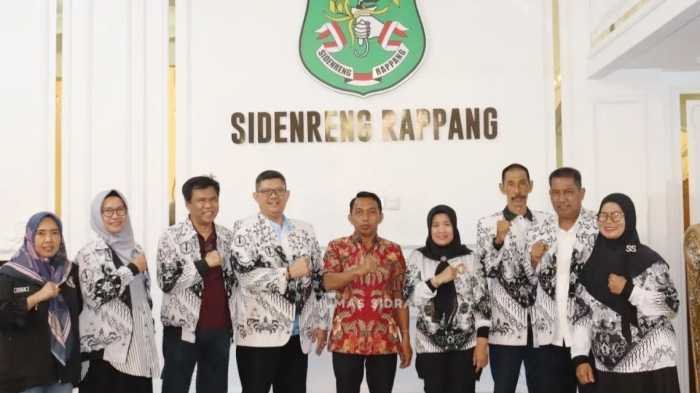 Tinjau Kesiapan Porsenijar, Ketua PGRI Sulsel Temui Bupati Sidrap di Rujab