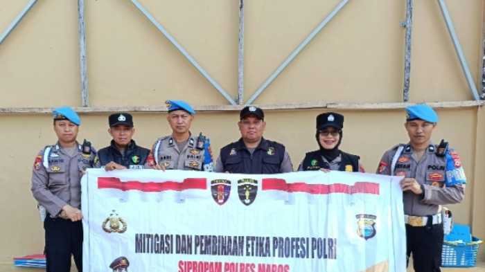 Sipropam Polres Maros Gelar Mitigasi Pembinaan Etika Profesi Juga Sosialisasi Perpol Nomor 7 Tahun 2022